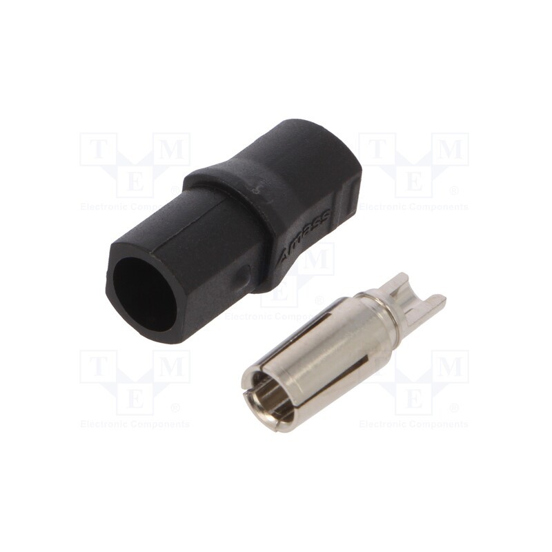 1 pcs x AMASS - SH4.0U-F - Plug, DC supply, SH4,0, female, PIN: 1, for cable, soldering, black