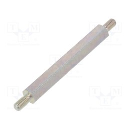 10 pcs x DREMEC - 426X50 - Screwed spacer sleeve, 50mm, Ext.thread: M4, hexagonal, steel