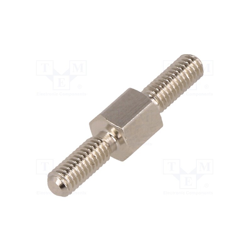 10 pcs x DREMEC - 413X05 - Screwed spacer sleeve, 5mm, Ext.thread: M3, hexagonal, brass