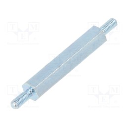 10 pcs x DREMEC - 422X25 - Screwed spacer sleeve, 25mm, Ext.thread: M2,5, hexagonal, steel