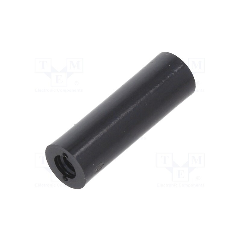 10 pcs x DREMEC - 187RDX25 - Spacer sleeve, cylindrical, polyamide, M4, L: 25mm, Øout: 8mm, black