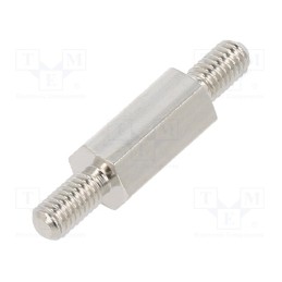 10 pcs x DREMEC - 413X10K - Screwed spacer sleeve, 10mm, Ext.thread: M3, hexagonal, brass