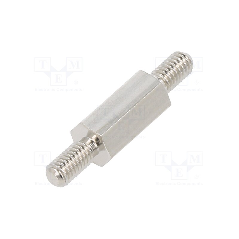 10 pcs x DREMEC - 413X10K - Screwed spacer sleeve, 10mm, Ext.thread: M3, hexagonal, brass