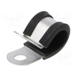 10 pcs x HELLERMANNTYTON - 166-50600 - Fixing clamp, ØBundle : 11mm, W: 12.7mm, steel, Cover material: PVC