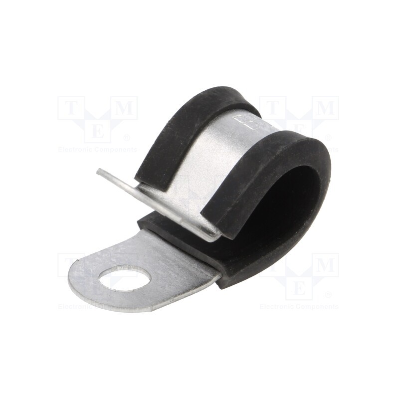 10 pcs x HELLERMANNTYTON - 166-50600 - Fixing clamp, ØBundle : 11mm, W: 12.7mm, steel, Cover material: PVC