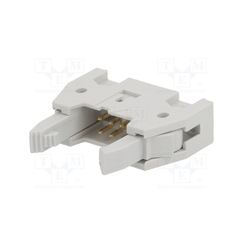 1 pcs x Amphenol Communications Solutions - 71918-106LF - Socket, IDC, male, PIN: 6, straight, with ejector, THT, 2.54mm, grey
