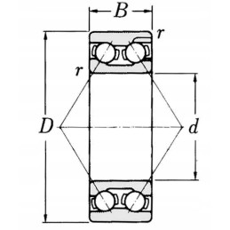 Angular contact ball bearing 40x80x30 2 mm gopart