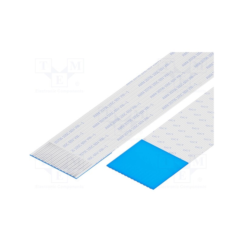 1 pcs x Global Connector Technology (GCT) - 10-14-D-0101-C-4-08-4-T - FFC cable, Cores: 14, Cable ph: 1mm, L: 101mm, 60V, Platin