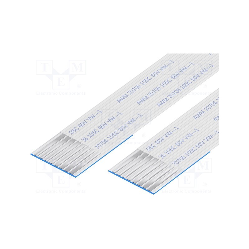 1 pcs x Global Connector Technology (GCT) - 10-08-A-0254-C-4-08-4-T - FFC cable, Cores: 8, Cable ph: 1mm, contacts on the same s