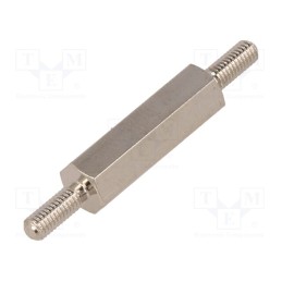 10 pcs x DREMEC - 415X20 - Screwed spacer sleeve, 20mm, Ext.thread: M3, hexagonal, brass