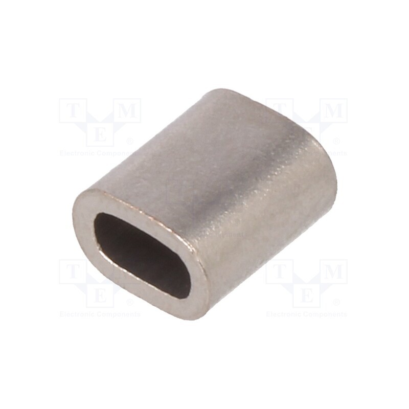 10 pcs x KRAFTBERG - TZ-2 - Ferrule, copper, for rope, Ørope: 2mm, L: 9.3mm, nickel