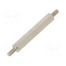 10 pcs x DREMEC - 412X30 - Screwed spacer sleeve, 30mm, Ext.thread: M2,5, hexagonal, brass