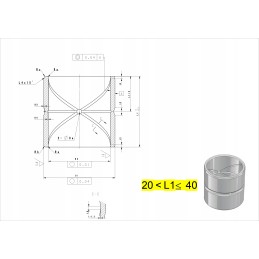 Hardened steel sleeve 40x50x40 white