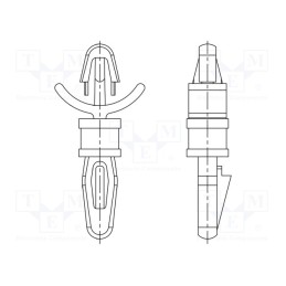 10 pcs x DREMEC - 8G813V42123 - PCB distance, polyamide 66, L: 14.3mm, latch/latch, natural