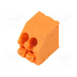 1 pcs x WAGO - 250-102/000-012 - PCB terminal block, angled 45°, 3.5mm, ways: 2, on PCBs, terminal
