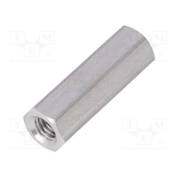 10 pcs x DREMEC - 138X25 - Screwed spacer sleeve, 25mm, Int.thread: M5, hexagonal, aluminium