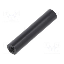 10 pcs x DREMEC - 185RDX30 - Spacer sleeve, cylindrical, polyamide, M3, L: 30mm, Øout: 6mm, black