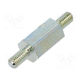 10 pcs x DREMEC - 425X10 - Screwed spacer sleeve, 10mm, Ext.thread: M3, hexagonal, steel