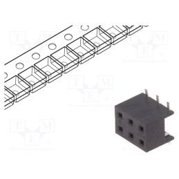 1 pcs x Amphenol Communications Solutions - 55510-306TRLF - Socket, wire-board, female, Minitek, 2mm, PIN: 6, SMT, on PCBs, 2A