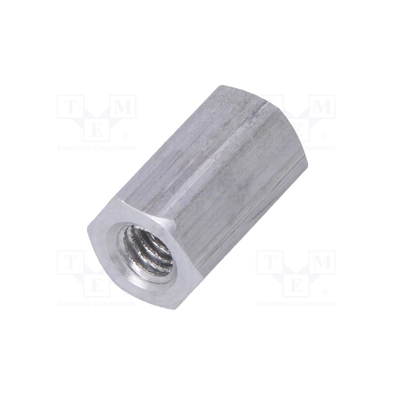 10 pcs x DREMEC - 136X12 - Screwed spacer sleeve, 12mm, Int.thread: M4, hexagonal, aluminium