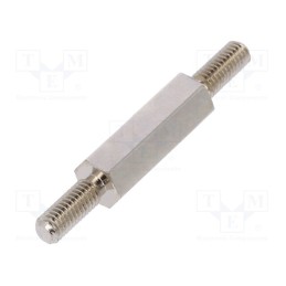 10 pcs x DREMEC - 413X15 - Screwed spacer sleeve, 15mm, Ext.thread: M3, hexagonal, brass