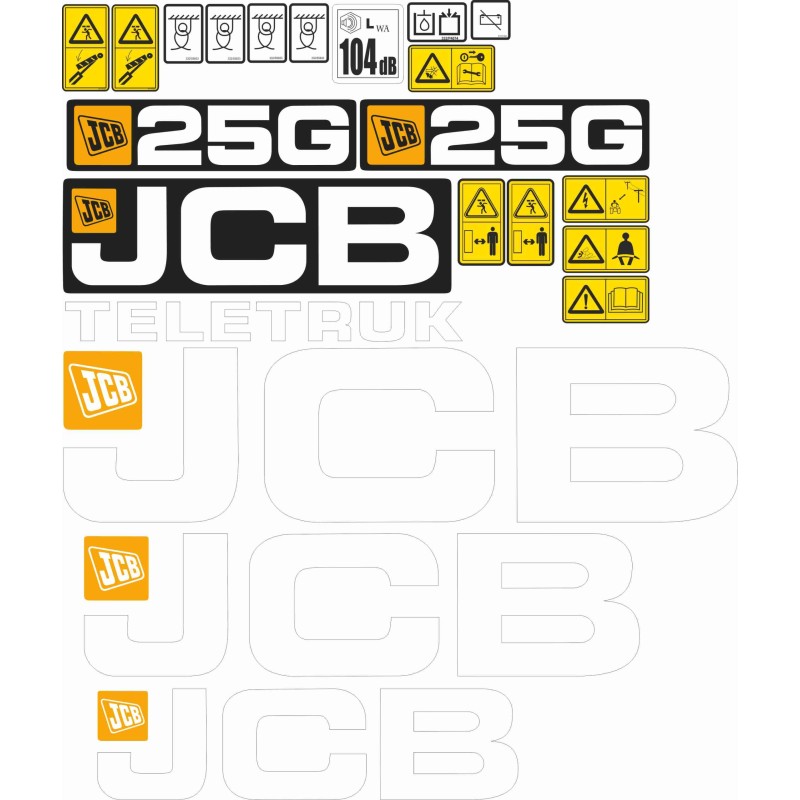 Sticker stickers jcb 20g 25g 30g 35g trolley