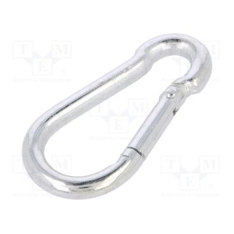 10 pcs x DROMET - KSO.5.50 - Carabiner, steel, for rope, L: 50mm, zinc, 5mm