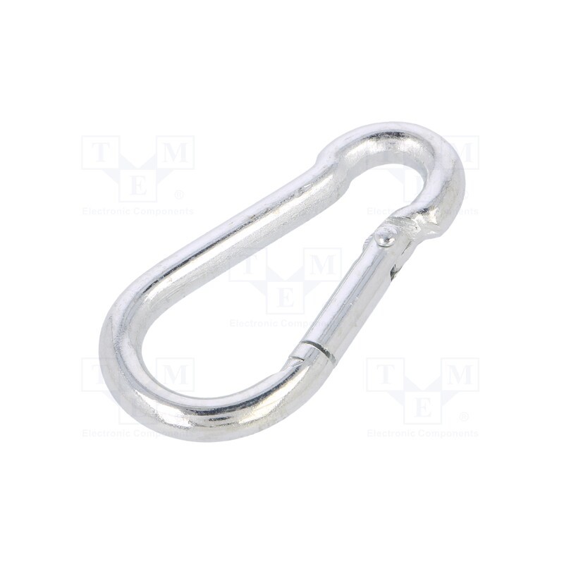10 pcs x DROMET - KSO.5.50 - Carabiner, steel, for rope, L: 50mm, zinc, 5mm