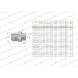 Hydraulic connection bb 7 16 unf jic x m1
