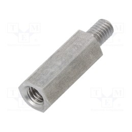 10 pcs x DREMEC - 249X25 - Screwed spacer sleeve, 25mm, Int.thread: M6, Ext.thread: M6