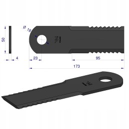 Rotary knife straw chopper 173x50x4 nh jd mf