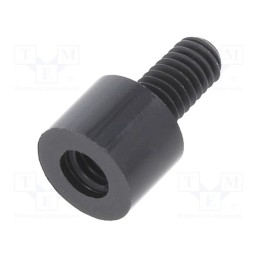 10 pcs x DREMEC - 287RDX06 - Screwed spacer sleeve, cylindrical, polyamide, M4, M4, 6mm, black