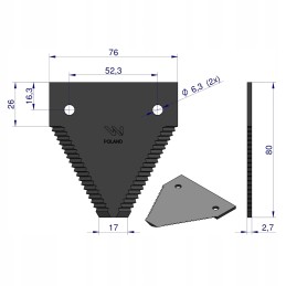 Scythe blade 80x76x2 8mm case new holland