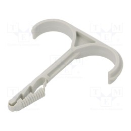 10 pcs x OBO BETTERMANN - 1974 2X12-25 - Holder, Cable P-clips,for braids,protective tubes, light grey