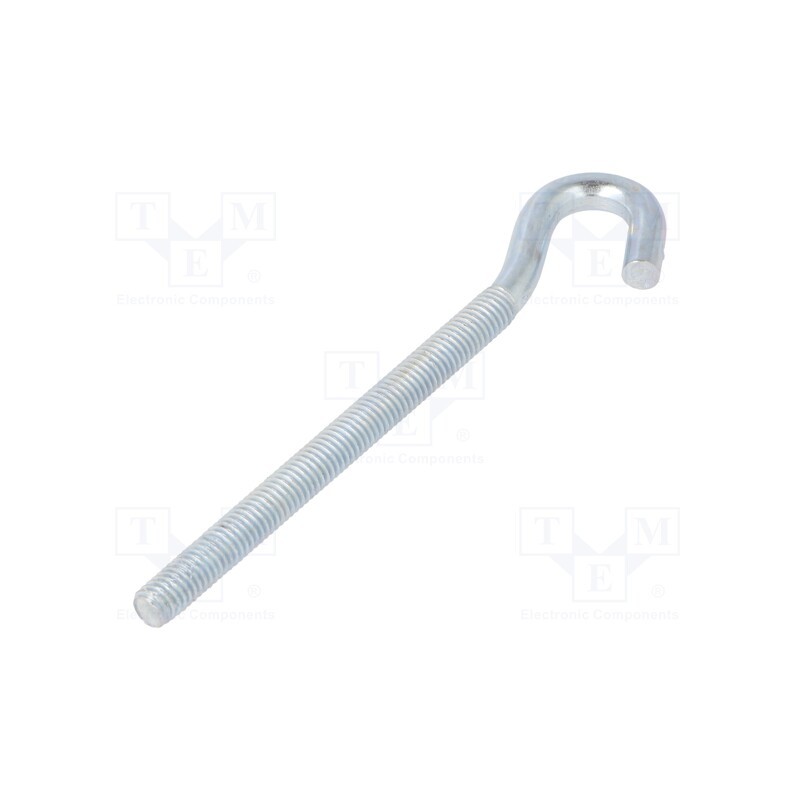 10 pcs x DROMET - HZ.6100 - Hook, angular, steel, zinc, Thread len: 76mm, Overall len: 100mm