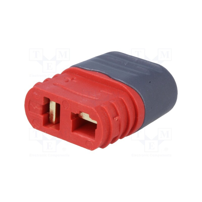1 pcs x AMASS - AM1015E-F - Plug, DC supply, AM-1015, female, PIN: 2, for cable, soldering, red