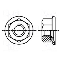 10 pcs x BOSSARD - 1329375 - Nut, with flange, hexagonal, M12, 1.75, A2 stainless steel, 18mm