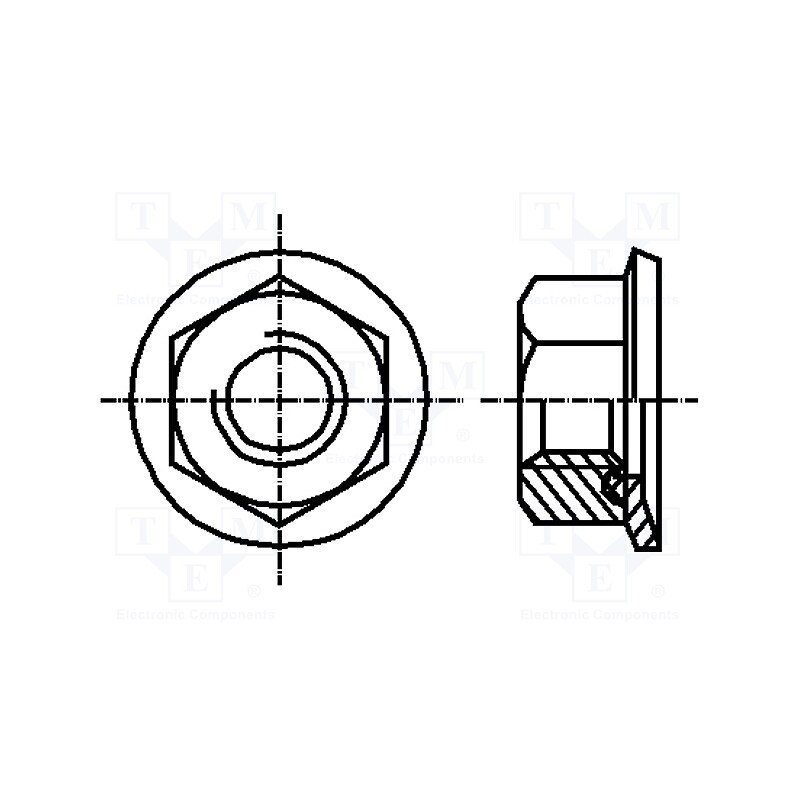 10 pcs x BOSSARD - 1329375 - Nut, with flange, hexagonal, M12, 1.75, A2 stainless steel, 18mm