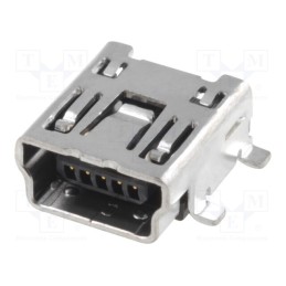 1 pcs x JST - UB-M5BR-G14-4S (LF)(SN)(L) - Socket, USB B mini, SMT, PIN: 5, horizontal