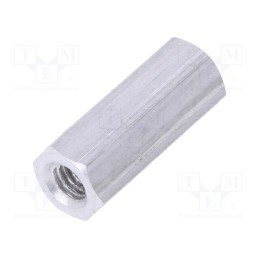 10 pcs x DREMEC - 136X18 - Screwed spacer sleeve, 18mm, Int.thread: M4, hexagonal, aluminium