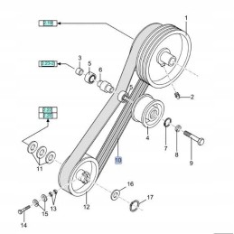 Transmission belt new holland tx 84817634 cnh