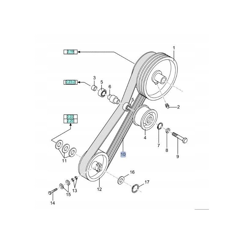 Transmission belt new holland tx 84817634 cnh