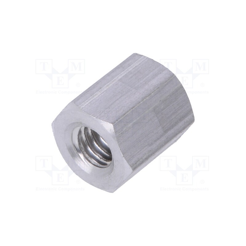 10 pcs x DREMEC - 136X08 - Screwed spacer sleeve, 8mm, Int.thread: M4, hexagonal, aluminium