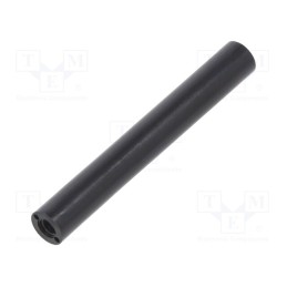 10 pcs x DREMEC - 185RDX45 - Spacer sleeve, cylindrical, polyamide, M3, L: 45mm, Øout: 6mm, black