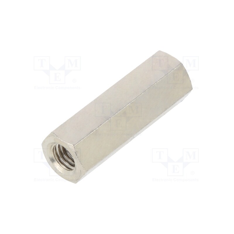10 pcs x DREMEC - 118X25 - Screwed spacer sleeve, 25mm, Int.thread: M5, hexagonal, brass