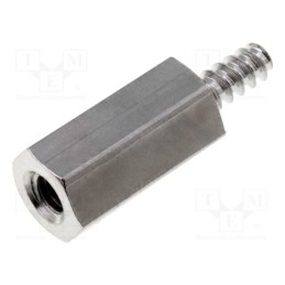 10 pcs x DREMEC - 212ST2.2X10 - Screwed spacer sleeve, 10mm, Int.thread: M2,5, Ext.thread: ST2,2