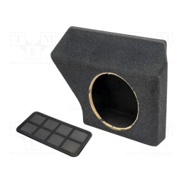 1 pcs x BASSER - FBMERC10 - Car loudspeaker enclosure, MDF, black melange, textil, 250mm