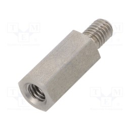 10 pcs x DREMEC - 249X20 - Screwed spacer sleeve, 20mm, Int.thread: M6, Ext.thread: M6