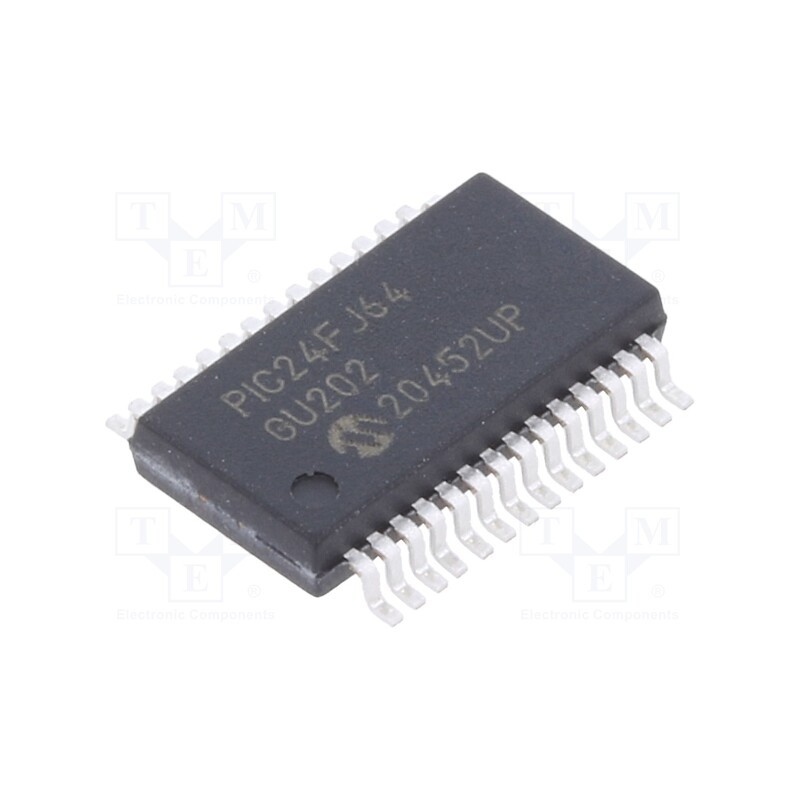 1 pcs x MICROCHIP TECHNOLOGY - PIC24FJ64GU202-I/SS - IC: PIC microcontroller, 64kB, 2÷3.6VDC, SMD, SSOP28, PIC24