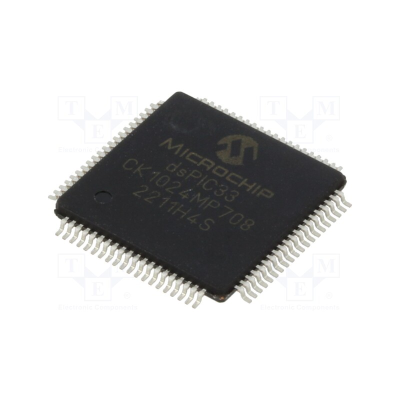 1 pcs x MICROCHIP TECHNOLOGY - DSPIC33CK1024MP708-E/PT - IC: dsPIC microcontroller, 1024kB, 128kBSRAM, TQFP80, 3÷3.6VDC